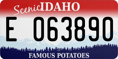ID license plate E063890