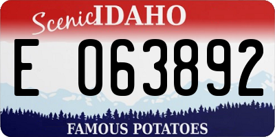 ID license plate E063892