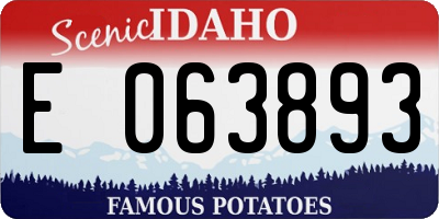 ID license plate E063893