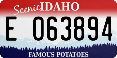 ID license plate E063894