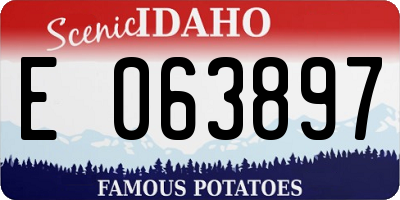ID license plate E063897