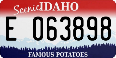 ID license plate E063898