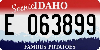 ID license plate E063899