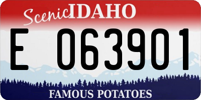 ID license plate E063901