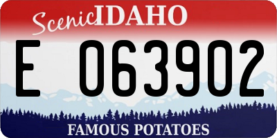 ID license plate E063902