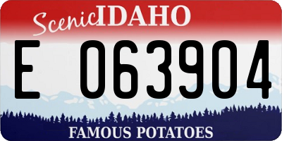 ID license plate E063904