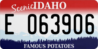 ID license plate E063906