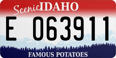ID license plate E063911