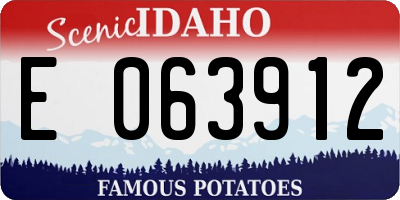 ID license plate E063912