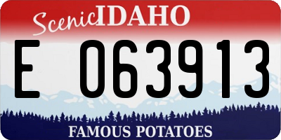 ID license plate E063913