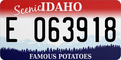 ID license plate E063918