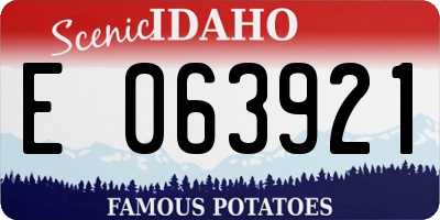 ID license plate E063921