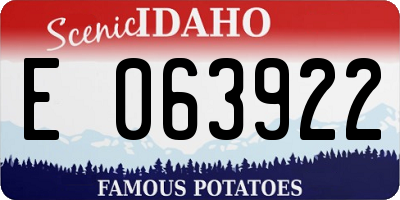 ID license plate E063922