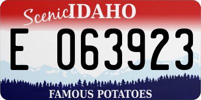ID license plate E063923
