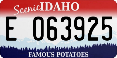 ID license plate E063925