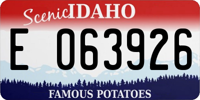 ID license plate E063926