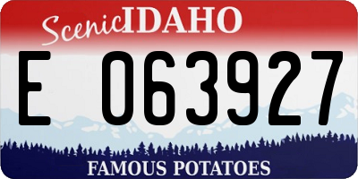ID license plate E063927
