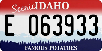 ID license plate E063933