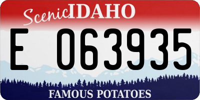 ID license plate E063935