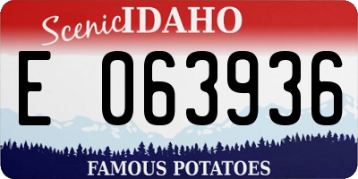 ID license plate E063936
