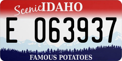 ID license plate E063937
