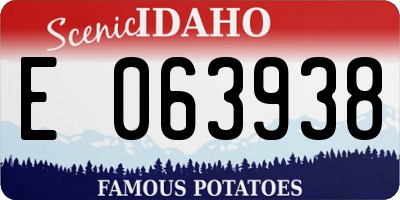 ID license plate E063938