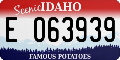 ID license plate E063939