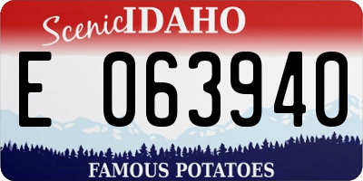 ID license plate E063940