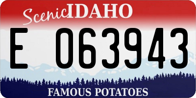 ID license plate E063943