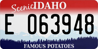 ID license plate E063948