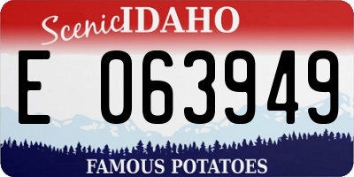 ID license plate E063949