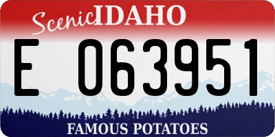 ID license plate E063951