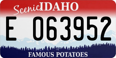 ID license plate E063952