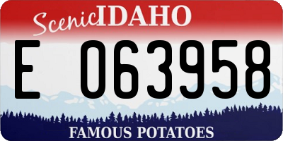 ID license plate E063958