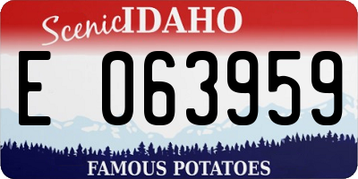 ID license plate E063959