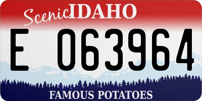 ID license plate E063964
