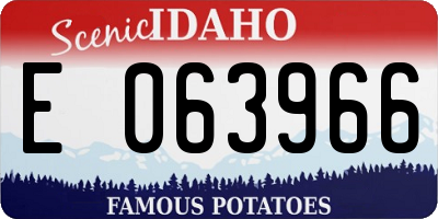 ID license plate E063966
