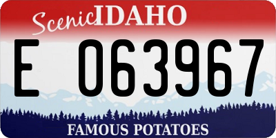 ID license plate E063967