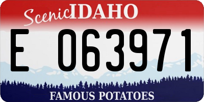 ID license plate E063971