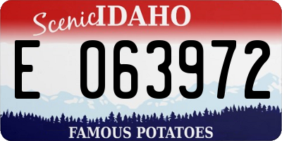 ID license plate E063972