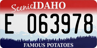 ID license plate E063978