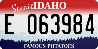ID license plate E063984