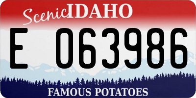 ID license plate E063986