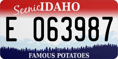 ID license plate E063987