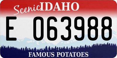 ID license plate E063988
