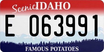 ID license plate E063991