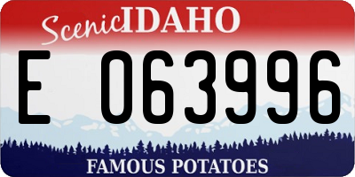 ID license plate E063996