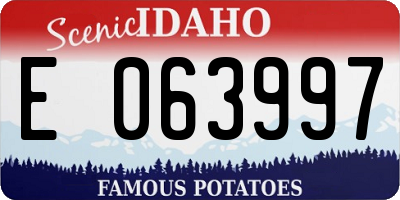 ID license plate E063997