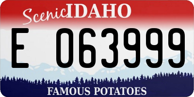 ID license plate E063999