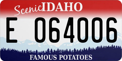 ID license plate E064006